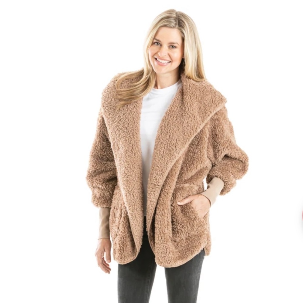KATYdid SHERPA BODY WRAP/CARDIGAN With HOODIE